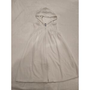 Old Navy Girls White Terry Hoodie Swim Coverup Sz 4